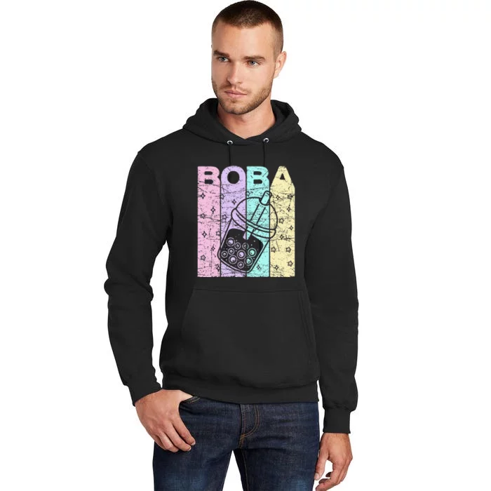 Boba Tea Pastel Bubble Tea Lover Retro Tall Hoodie