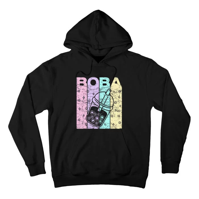 Boba Tea Pastel Bubble Tea Lover Retro Tall Hoodie