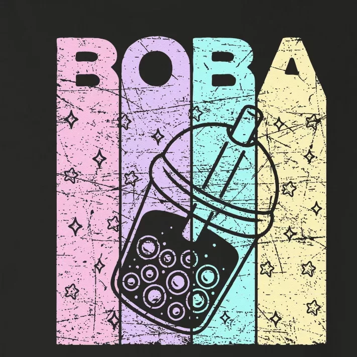 Boba Tea Pastel Bubble Tea Lover Retro Toddler Long Sleeve Shirt