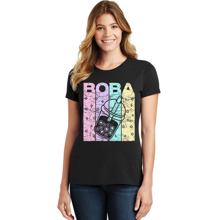 Boba Tea Pastel Bubble Tea Lover Retro Women's T-Shirt