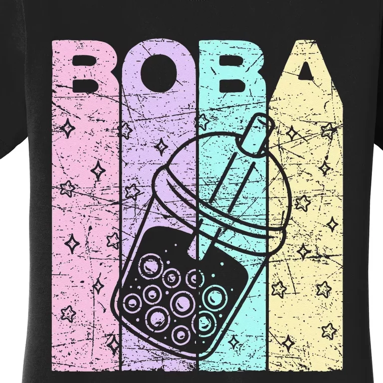 Boba Tea Pastel Bubble Tea Lover Retro Women's T-Shirt