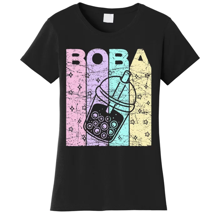 Boba Tea Pastel Bubble Tea Lover Retro Women's T-Shirt