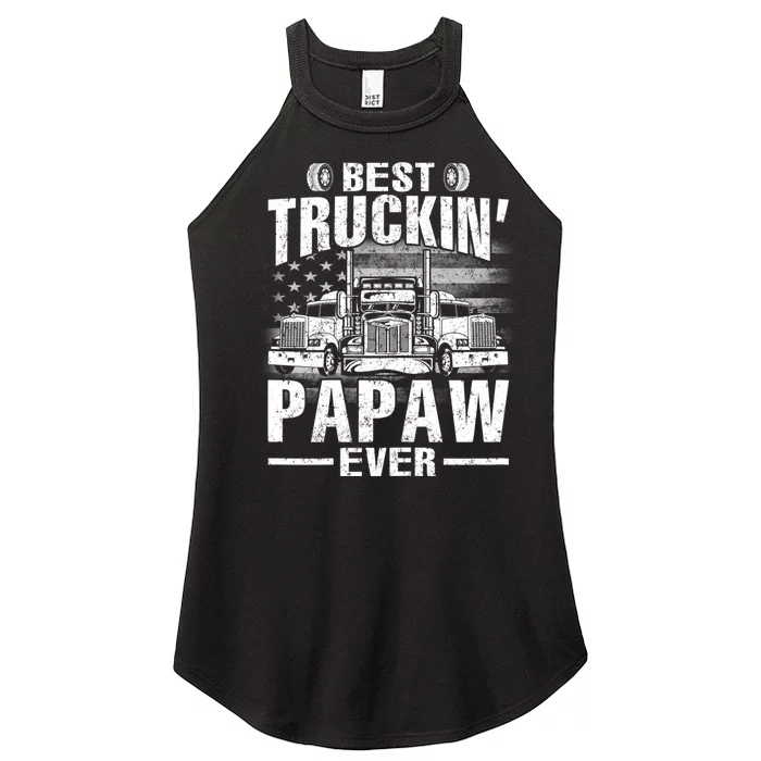 Best Truckin Papaw Ever Usa Flag Women’s Perfect Tri Rocker Tank