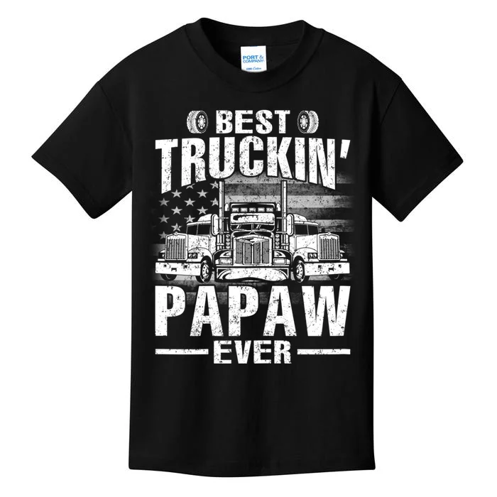 Best Truckin Papaw Ever Usa Flag Kids T-Shirt