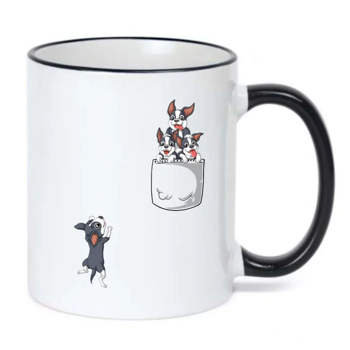 Boston Terrier Pocket Black Color Changing Mug