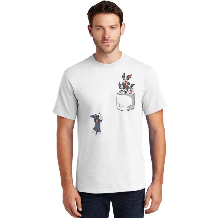 Boston Terrier Pocket Tall T-Shirt