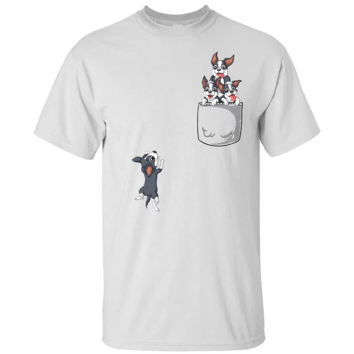 Boston Terrier Pocket Tall T-Shirt