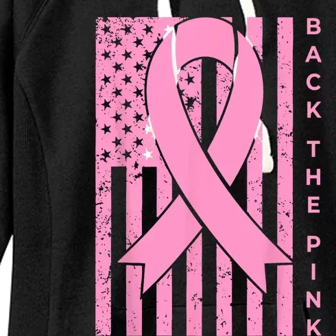 Back The Pink Breast Cancer Awareness Flag Women Men Women's Fleece Hoodie