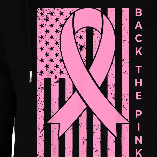 Back The Pink Breast Cancer Awareness Flag Women Men Womens Funnel Neck Pullover Hood