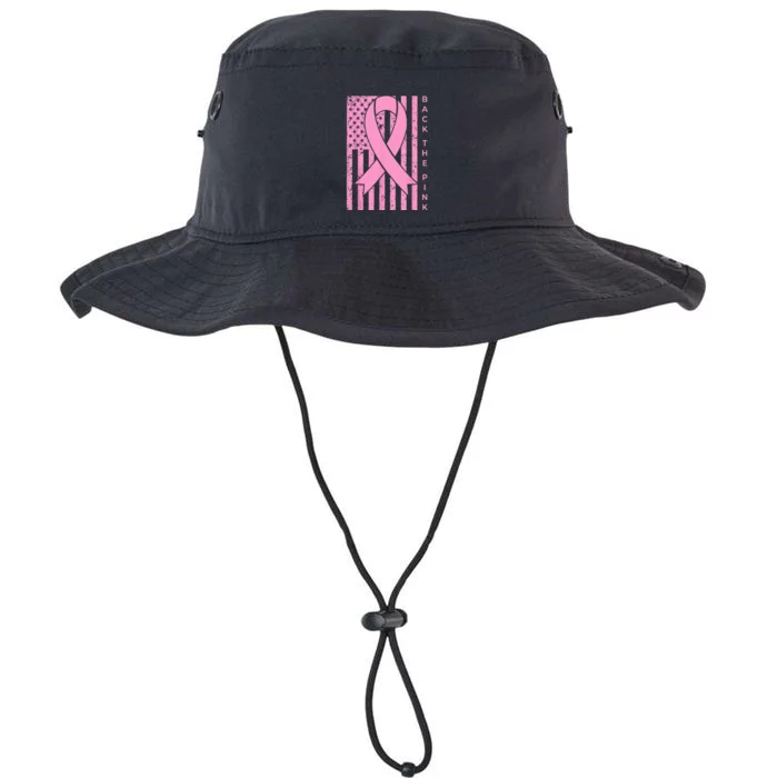 Back The Pink Breast Cancer Awareness Flag Legacy Cool Fit Booney Bucket Hat