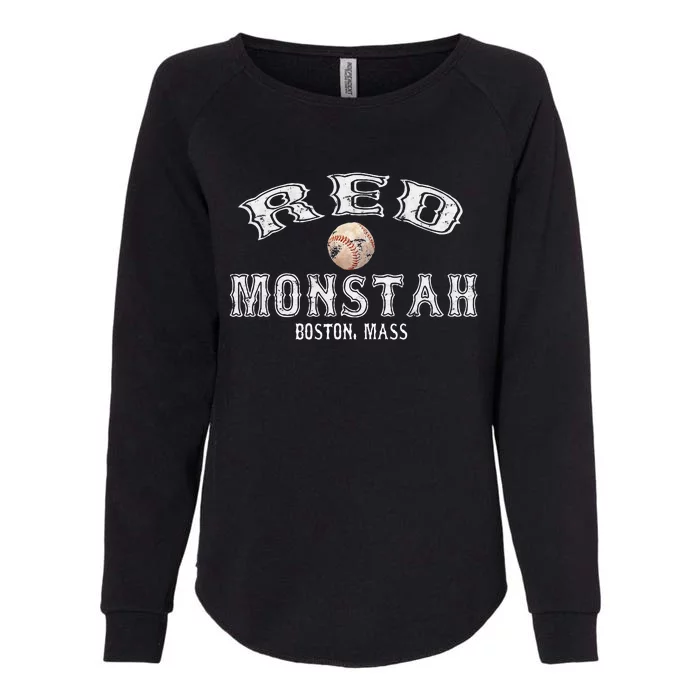 Boston Townie Pride Fans Red Monsta Vintage Fenway Womens California Wash Sweatshirt