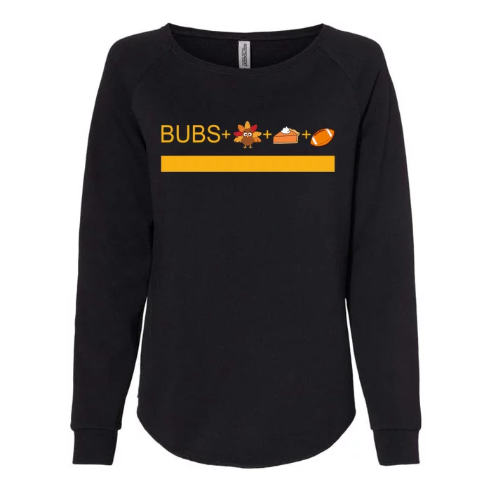 Bubs Turkey Pie And Football Cool Gift Womens California Wash Sweatshirt