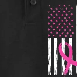 Back The Pink Ribbon Flag Breast Cancer Warrior Men Women Dry Zone Grid Performance Polo