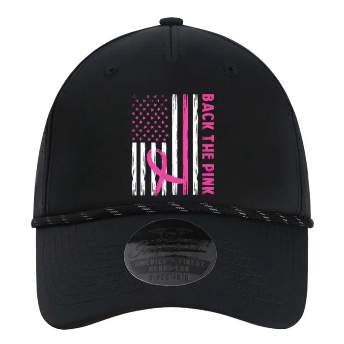 Back The Pink Ribbon Flag Breast Cancer Warrior Men Women Performance The Dyno Cap