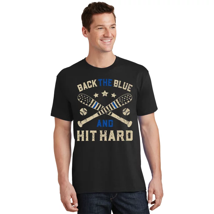 Baseball Team Pitcher Police Sheriff Supporter Back The Blue T-Shirt