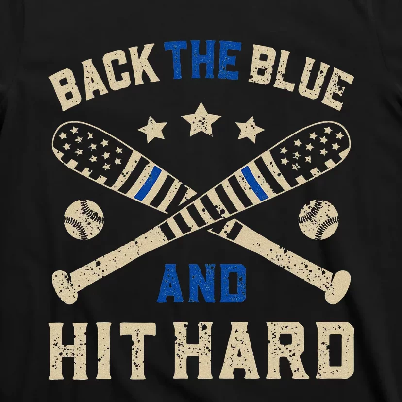 Baseball Team Pitcher Police Sheriff Supporter Back The Blue T-Shirt