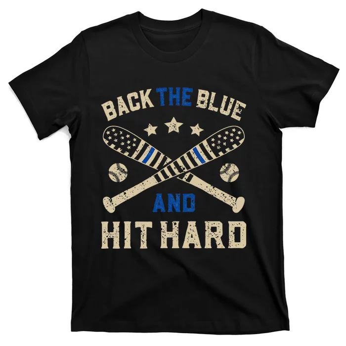 Baseball Team Pitcher Police Sheriff Supporter Back The Blue T-Shirt