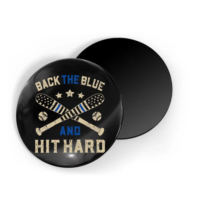 Baseball Team Pitcher Police Sheriff Supporter Back The Blue Magnet