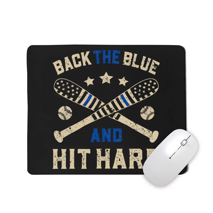 Baseball Team Pitcher Police Sheriff Supporter Back The Blue Mousepad