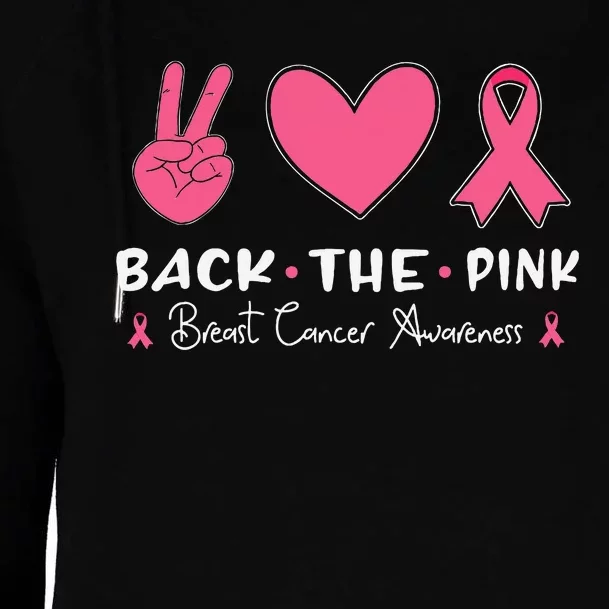 Back The Pink Ribbon American Flag Breast Cancer Awareness Womens Funnel Neck Pullover Hood