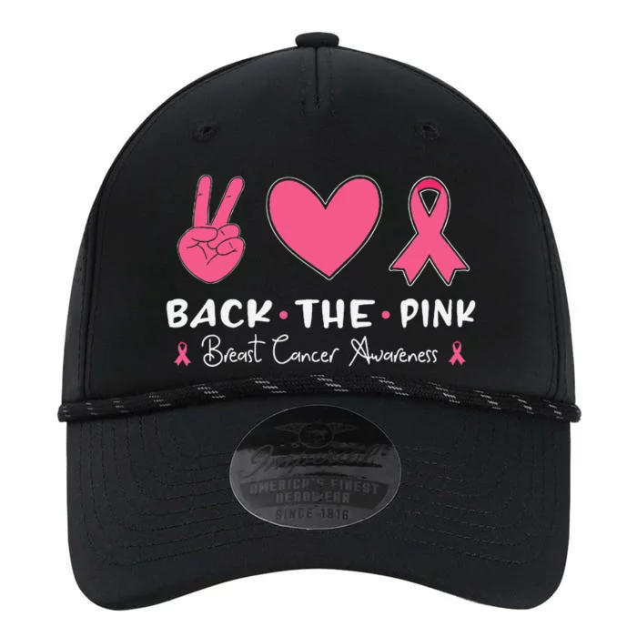 Back The Pink Ribbon American Flag Breast Cancer Awareness Performance The Dyno Cap