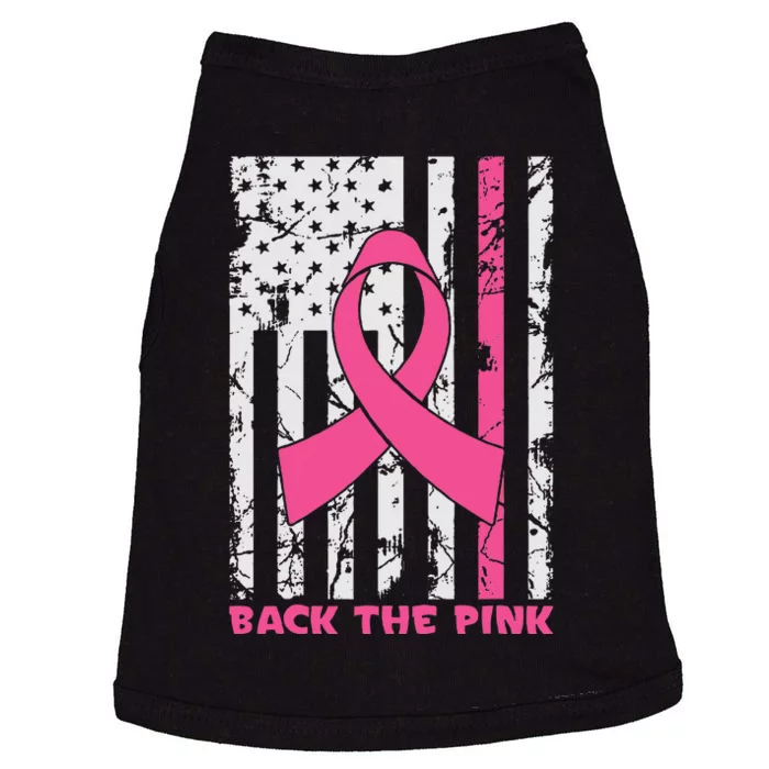 Back The Pink Breast Cancer Awareness Flag Doggie Tank