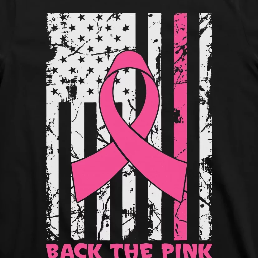 Back The Pink Breast Cancer Awareness Flag T-Shirt