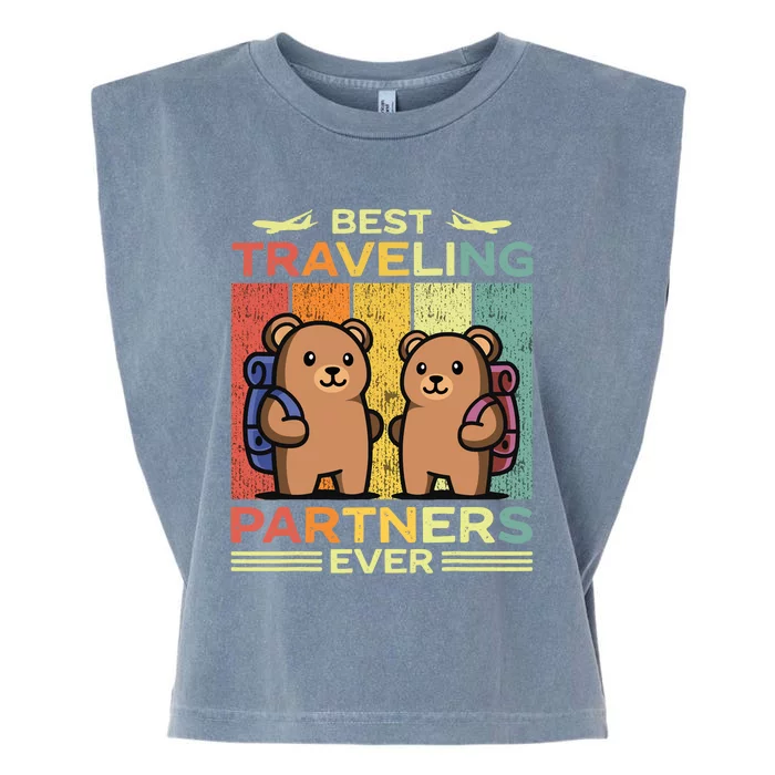 Best Traveling Partners Ever Travel Bear Traveling Couples Garment-Dyed Women's Muscle Tee