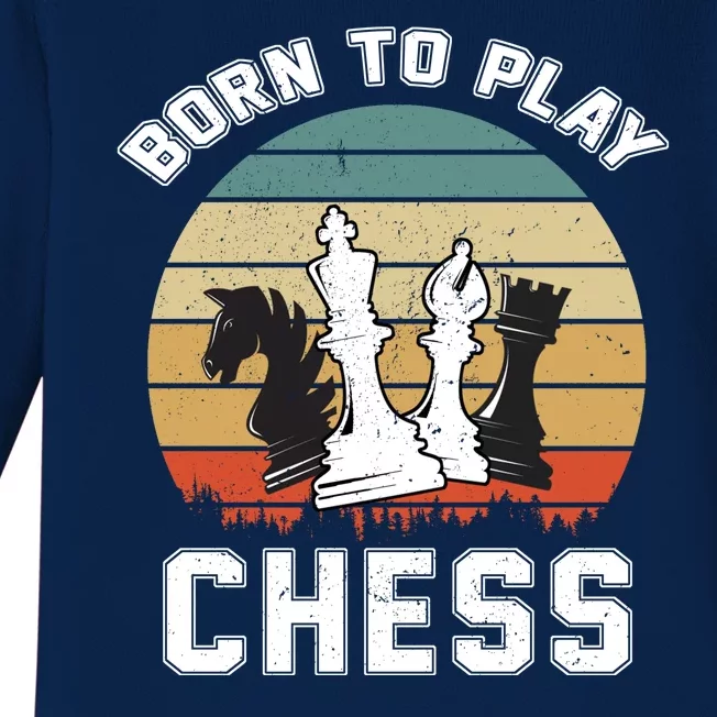 Born To Play Chess Baby Long Sleeve Bodysuit