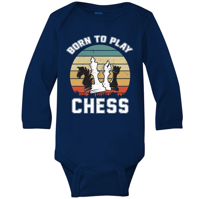 Born To Play Chess Baby Long Sleeve Bodysuit