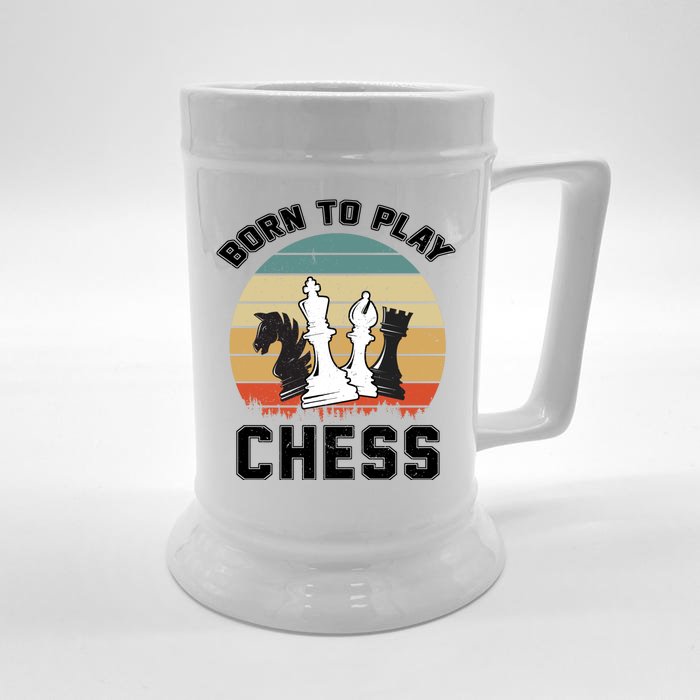 Born To Play Chess Front & Back Beer Stein