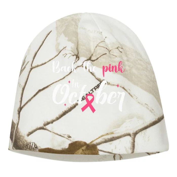 Back The Pink We Wear In October Breast Cancer Awareness Kati - Camo Knit Beanie