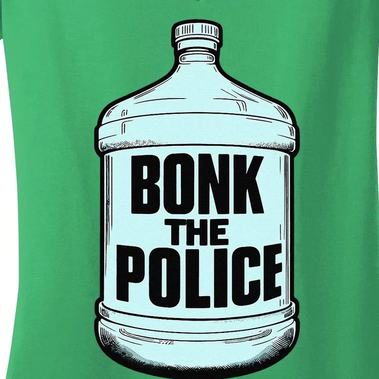 Bonk The Polic.E Funny Bonk Man Bonk The Women's V-Neck T-Shirt