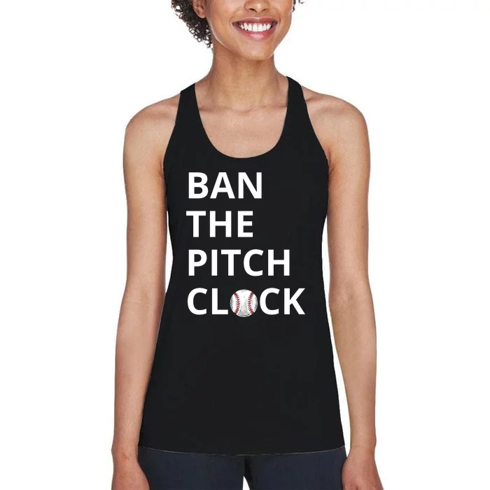 Ban The Pitch Clock In Baseball Show Your Support Women's Racerback Tank