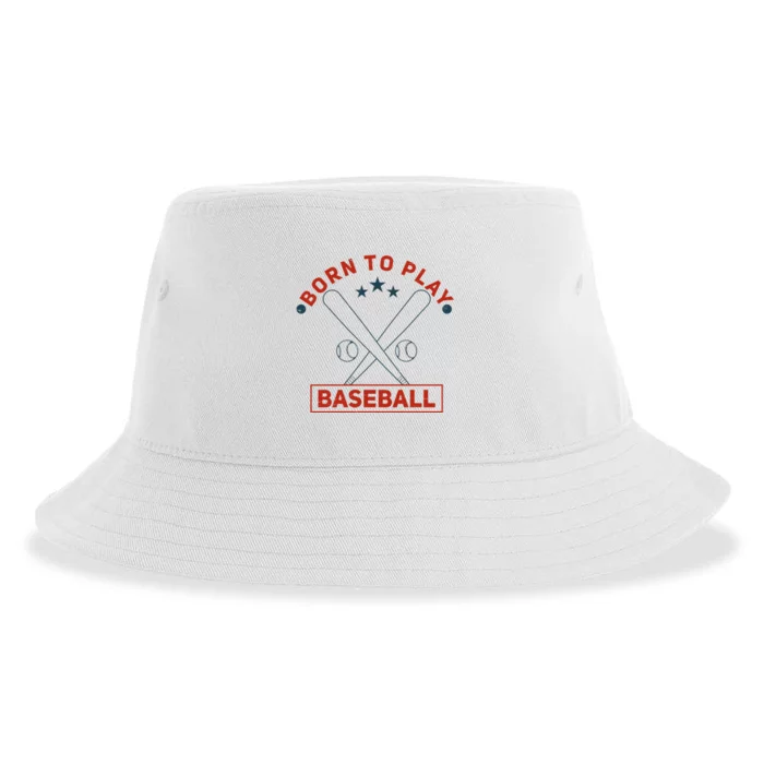 Born To Play Baseball Sustainable Bucket Hat