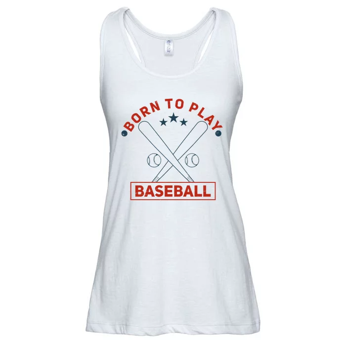 Born To Play Baseball Ladies Essential Flowy Tank