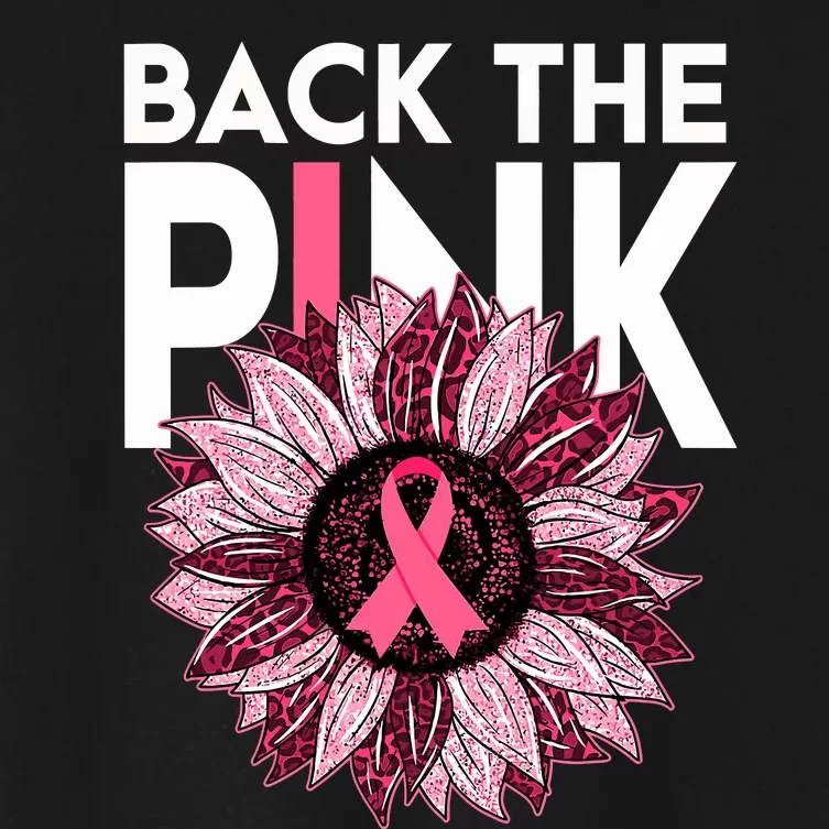 Back The Pink Breast Cancer Awareness Women's Crop Top Tee