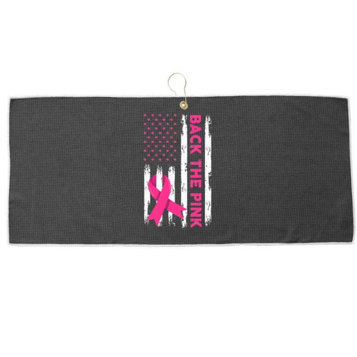 Back The Pink Breast Cancer Awareness Large Microfiber Waffle Golf Towel