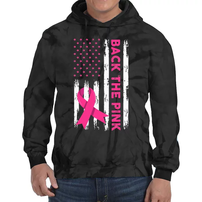 Back The Pink Breast Cancer Awareness Tie Dye Hoodie