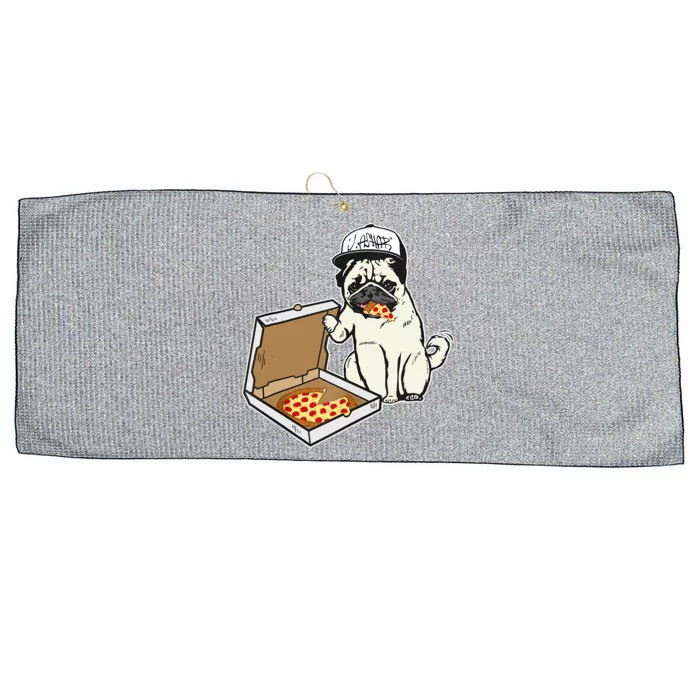 Babu The Pug Dog Eating Pizza, Justin Ashar Snapback Large Microfiber Waffle Golf Towel