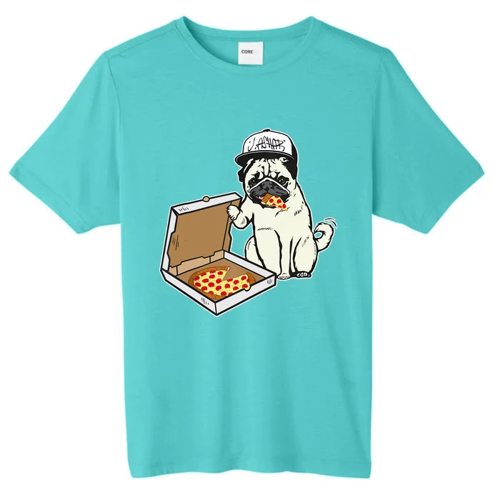 Babu The Pug Dog Eating Pizza, Justin Ashar Snapback ChromaSoft Performance T-Shirt