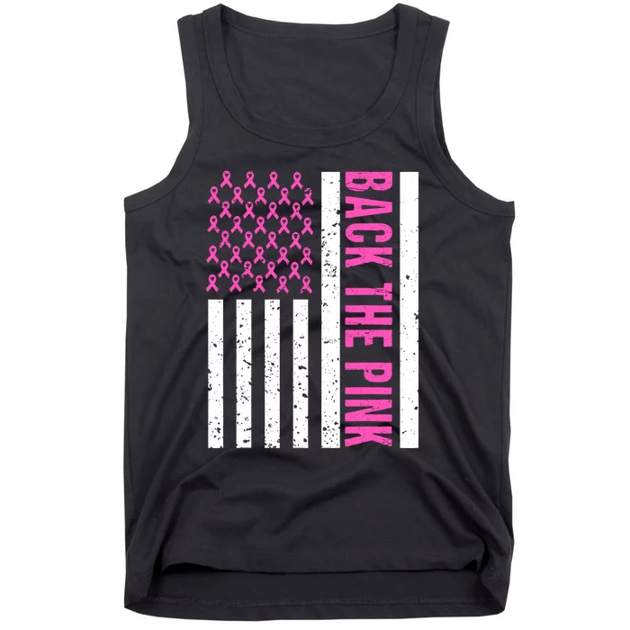 Back The Pink Breast Cancer Awareness Flag Tank Top