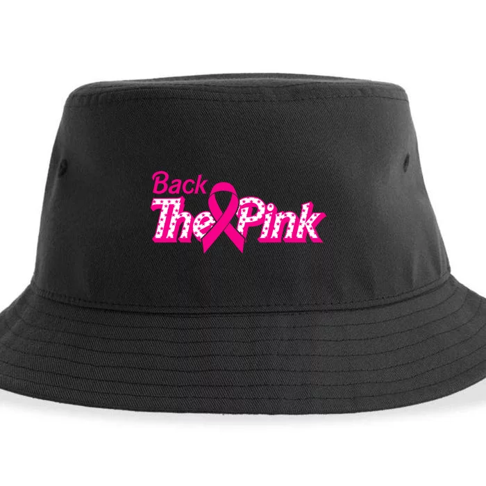 Back The Pink Breast Cancer Support Cancer Warrior Sustainable Bucket Hat