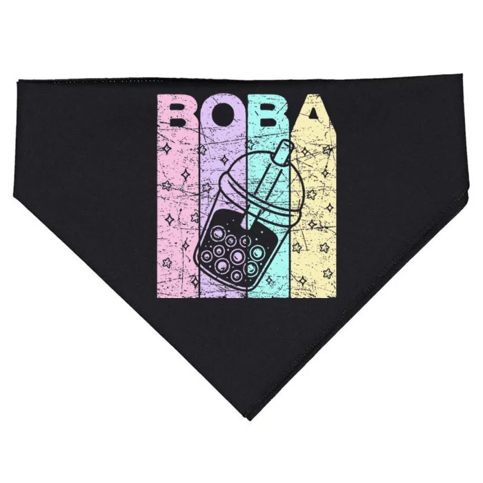 Boba Tea Pastel Bubble Tea Lover Retro USA-Made Doggie Bandana