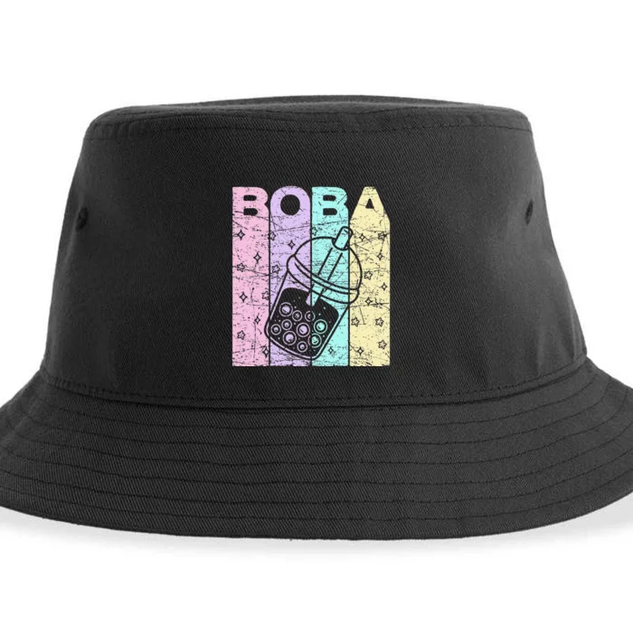 Boba Tea Pastel Bubble Tea Lover Retro Sustainable Bucket Hat