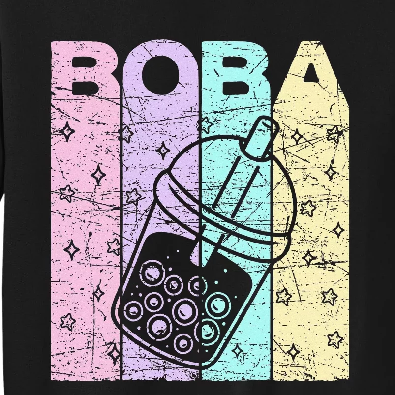 Boba Tea Pastel Bubble Tea Lover Retro Tall Sweatshirt