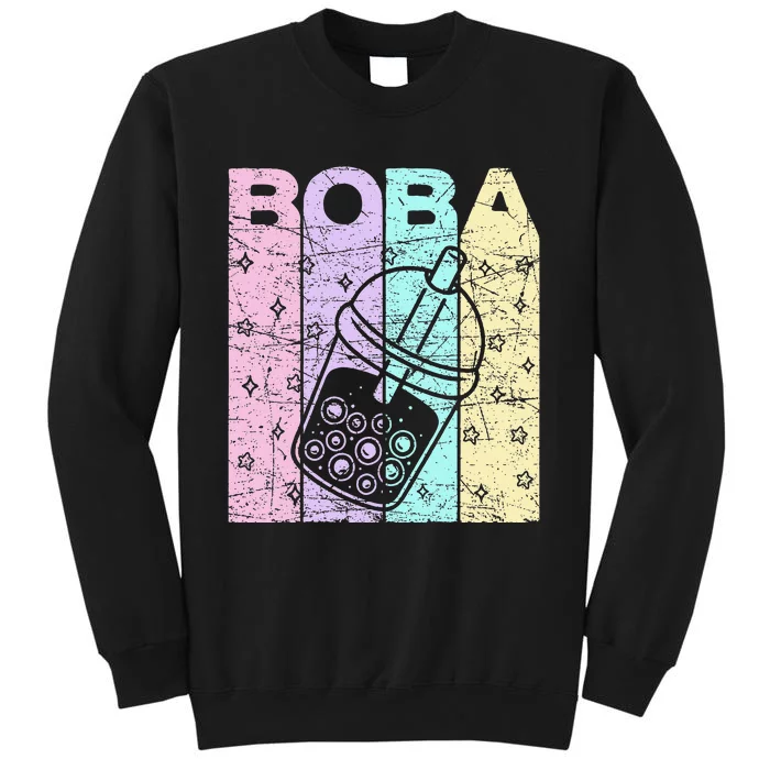 Boba Tea Pastel Bubble Tea Lover Retro Tall Sweatshirt