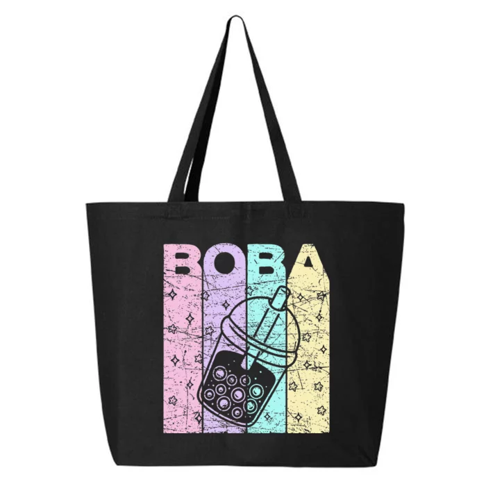 Boba Tea Pastel Bubble Tea Lover Retro 25L Jumbo Tote