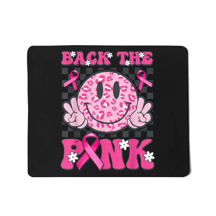 Back The Pink Smile Face Pink Breast Cancer Awareness Groovy Mousepad