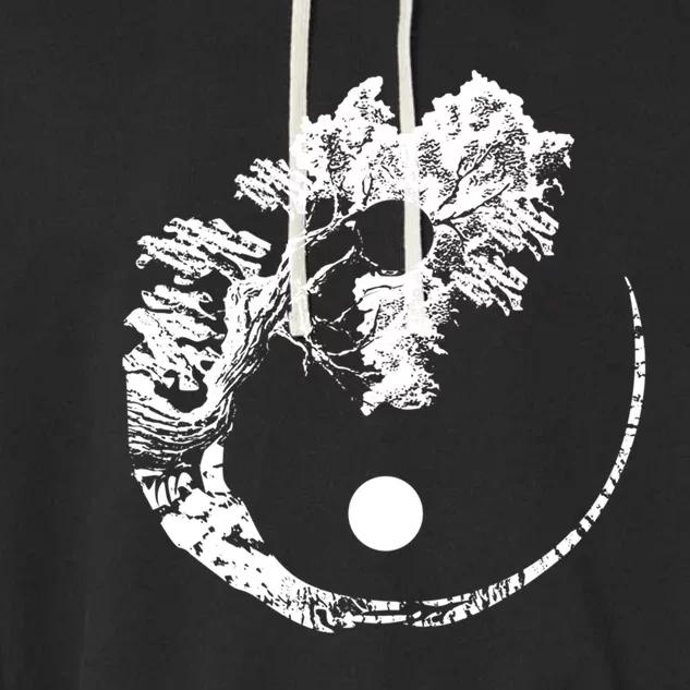 Bonsai Tree Print Zen Spirit Yin Yang Japanese Funny Gift Garment-Dyed Fleece Hoodie